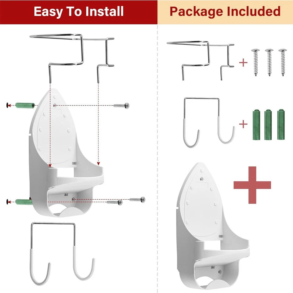 Bügel Brett Aufbewahrung Halter Aufhänger Wandhalterung Schrank Tür Regal Heim - Bild 3 von 4