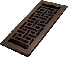 Decor Grates AJH410-RB Oriental Floor Register, 4X10 Inches, Rubbed Bronze Finis