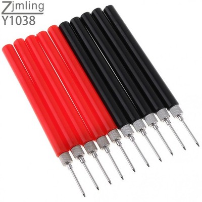 10PCS Spring Test Needle Tipped Tip Multimeter Probes Test Leads For 4mm Socket