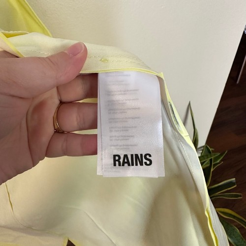 Rains Waterproof Longer Hooded Raincoat Jacket Large Straw Yellow Outdoor Staple - Picture 6 of 11