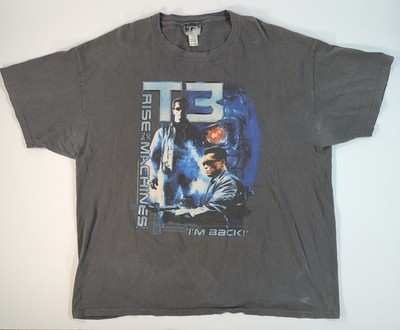 Terminator 3 T Shirt Mens XXL Gray T3 Rise of Machines Movie Graphic Tee