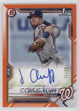 2021 Bowman Paper Prospect Orange Border 1/25 Jackson Cluff #PAPR-JC Auto 0ty6