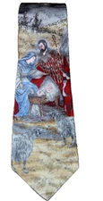 NATIVITY MANGER SCENE 100% Silk Men's Tie New with Tag Kohl's NWT Hand Made