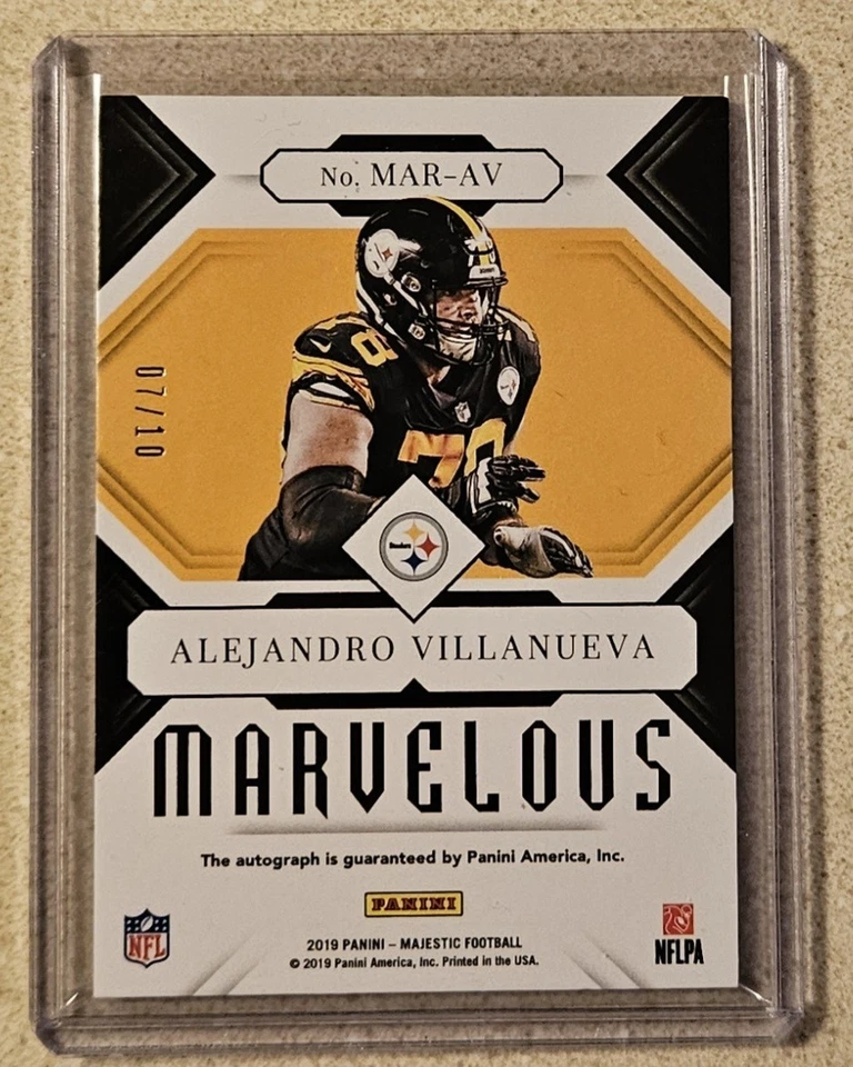 Alejandro Villanueva 2019 Panini Majestic SSP Gold On-Card Autograph #d /10 🔥 - Image 2 of 2