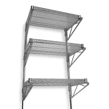 Steel Wire Wall Shelving, 14"D X 36"W X 54"H, Chrome, 2Hge9