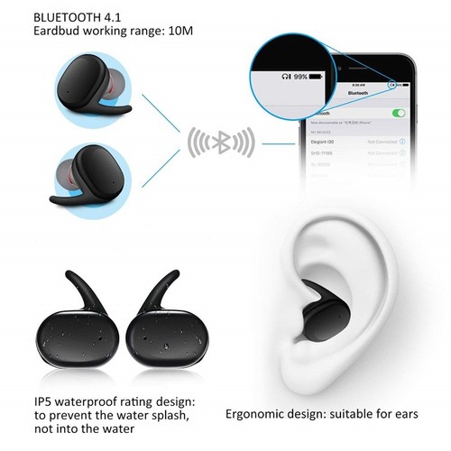 Bluetooth 5.0 Earphones Charging Case Earbuds For iPhone 16 15 14 13 12 Pro Max - Picture 6 of 9
