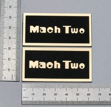 Realistic Mach Two 2 Speaker Badge Logo Premium Gold Pair With Adhesive
