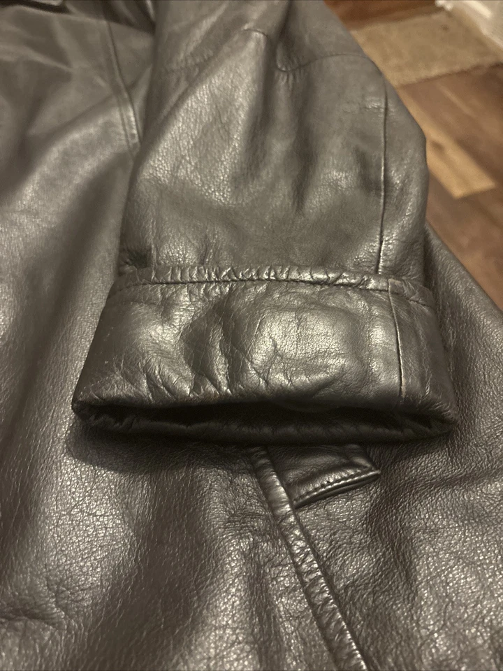 Jaqueta de Couro Masculina J Ferrar Tamanho G Silenciosa Luxo Vintage - Imagem 3 de 4