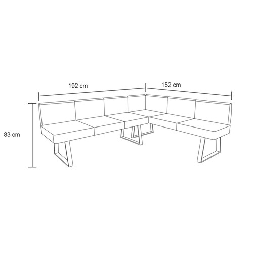 Eckbank 192 x 152 cm Vemal kurzer Schenkel rechts Sitzbank Polsterbank - Bild 6 von 6