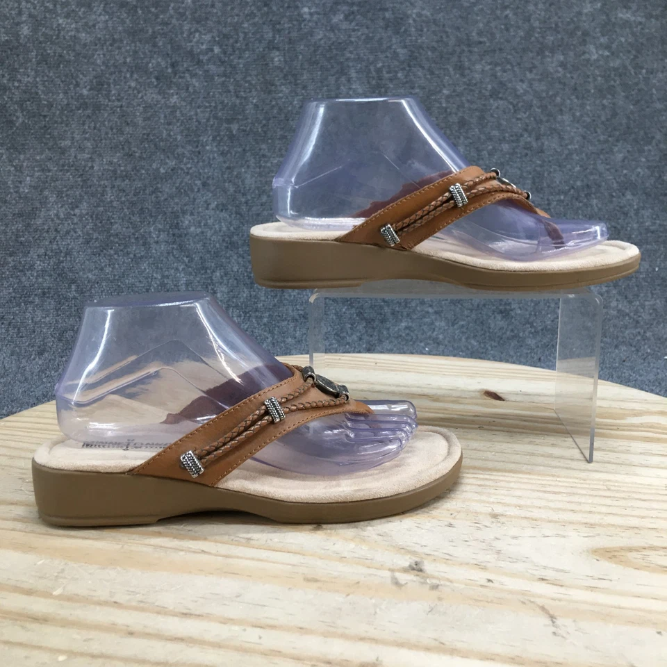 Sandalias Minnetonka para mujer 8 color tostado Silverthorne 36 chanclas tanga cuero sin cordones Foto 2 de 4