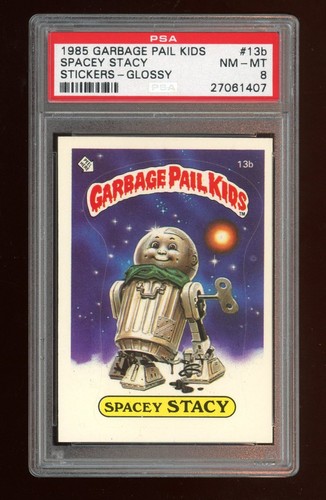 1985 Garbage Pail Kids #13b Spacey Stacy Glossy back Series 1 OS1 PSA 8 - Picture 1 of 2