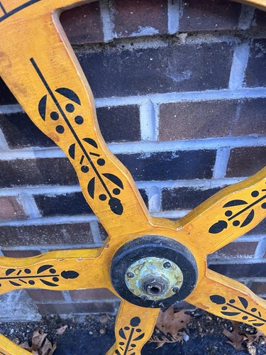 Vintage Antik Holz Karneval Glücksspiel Roulette Rad Spiel Deko Volkskunst Zirkus Schild - Bild 7 von 11