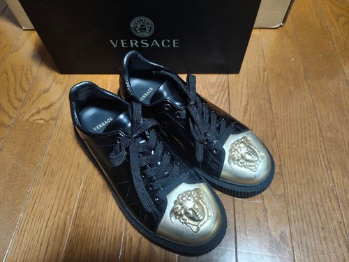 VERSACE Zapatillas Italianas Cuero Medusa Negras Hombre 41 - Imagen 19 de 24