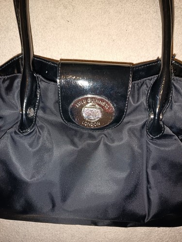 2010 Vintage Lulu Guinness Black Fabric Bag VGC WITH DUSTBAG - Imagen 4 de 6