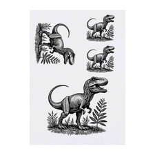 4 x 'T Rex Dinosaur' Temporary Tattoos / Transfers TO00070428