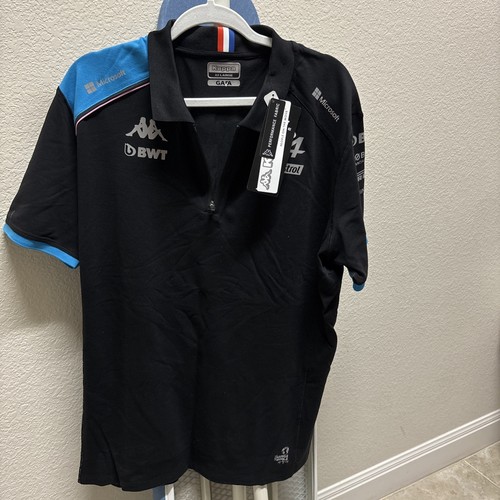Alpine F1 Team Polo Shirt Men's Race Team Black BWT Kappa Gara Racing XXL