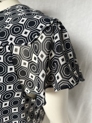 90s Y2K Vintage Top Tie Back Career Office Chic Blouse Button Front Size M/L 10 - Picture 12 of 24