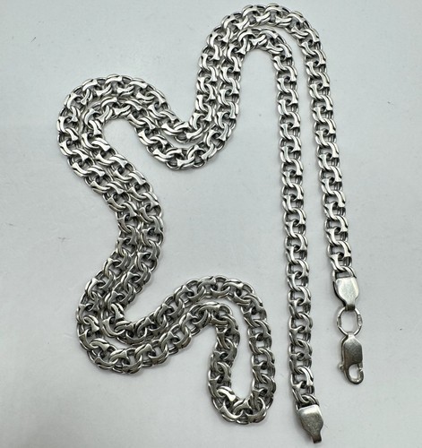 Collana Vintage Fine Bismark Carina Catena Argento Sterling 925 Massiccio Uomo Donna 23g - Foto 3 di 7