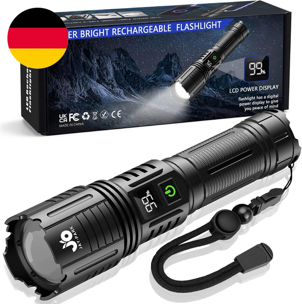 Jay-Park Taschenlampe LED Aufladbar 1000000 Lm, 5000 Mah Akku, Wasserdicht-image