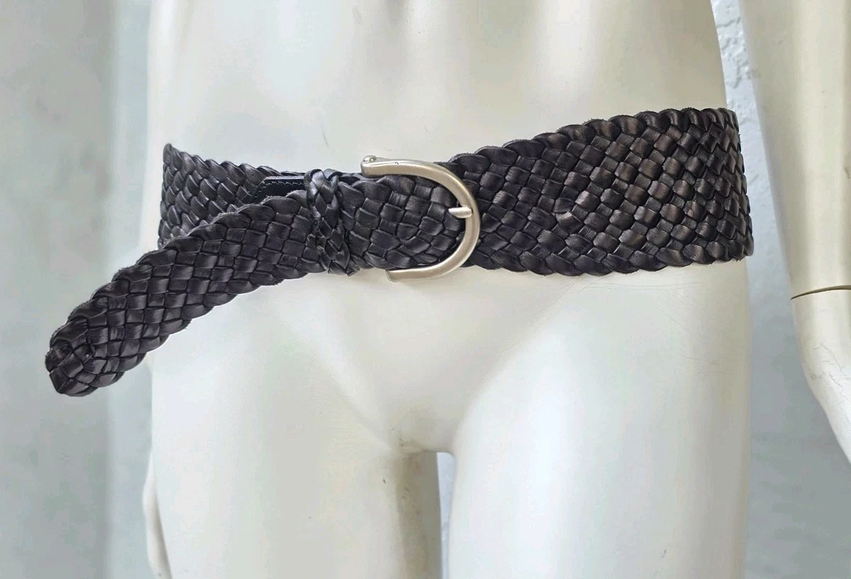 Fossil Sand Dollar Plaque Belt Women S Black Leather Studded Wide Boho Chic Fossil Black Wide Belts for Women for sale | eBay main image 3