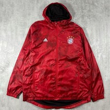 Adidas FC Bayern Munich 2016-2017 Football Jacket Mens Large Red Windbreaker