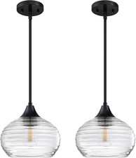 2708 - 2 Pack 1 Light 8" Kitchen Island Hanging Pendant Light Farmhouse Dining C