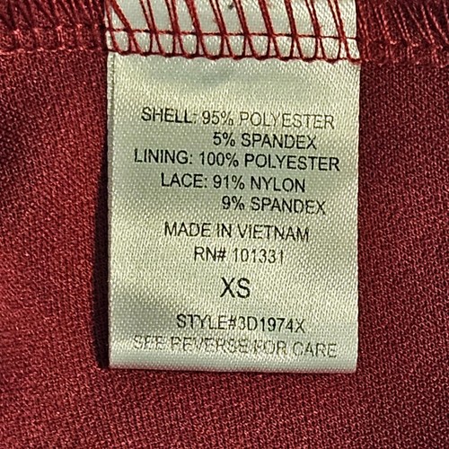 Vestido Charlotte Russe Borgoña Alto Bajo Talla XS Fiesta de Navidad - Imagen 5 de 12