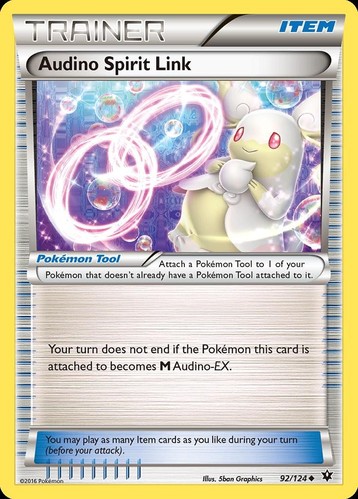 Pokemon Audino Spirit Link (92/138) Fates Collide LP REVERSE HOLO - Bild 1 von 1