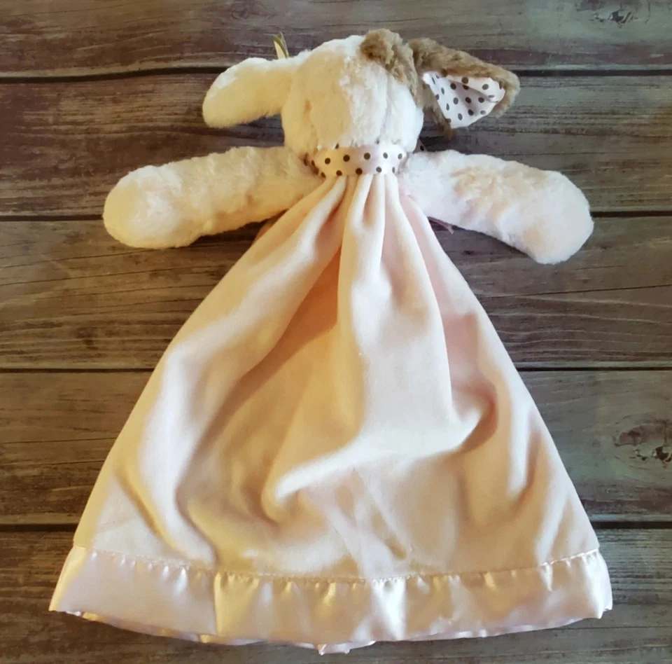 Bearington Baby Wiggles Perro Lovey Rosa Lunares 14" Peluche Juguete Manta de Seguridad Foto 4 de 4