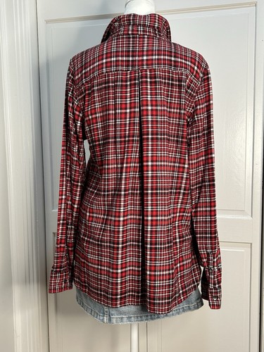 WOOLRICH Cotone Flanella Plaid Donna Lg Rosso Borgogna Pemberton Outdoor Farm - Foto 5 di 16