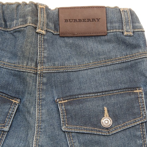 M1606 JEANS BIMBA BURBERRY GIRL KIDS DENIM DELAVE' TROUSERS - Picture 3 of 4