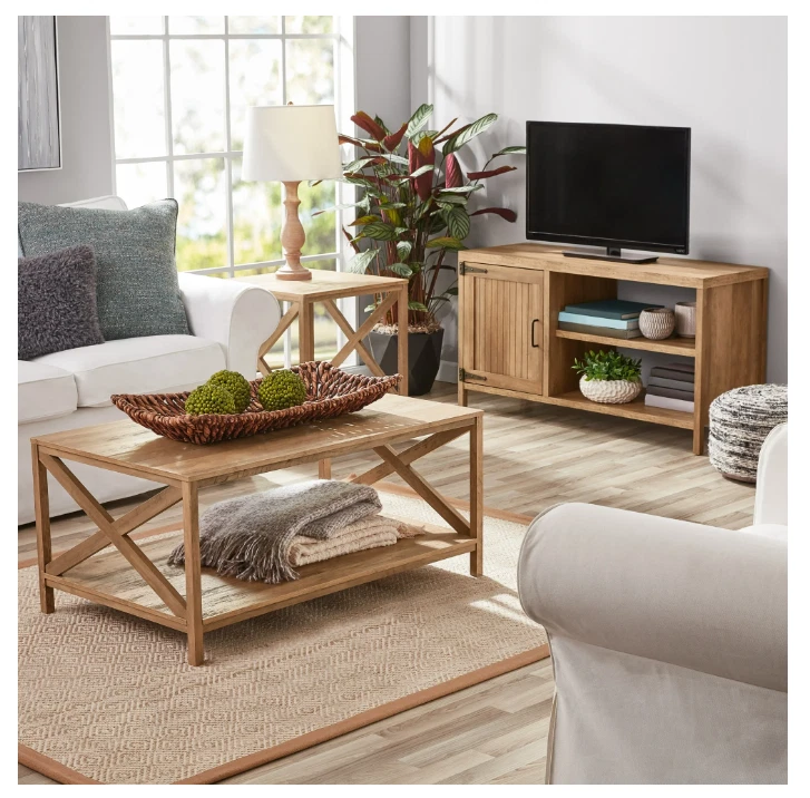 [GRAN VENTA] Soporte de TV Mainstays Farmhouse para televisores de hasta 50", roble rústico desgastado Foto 3 de 4