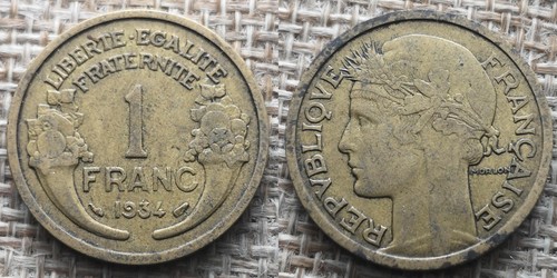 Coin France - 1934 - 1 franc Morlon Cupro-aluminium (N1118)