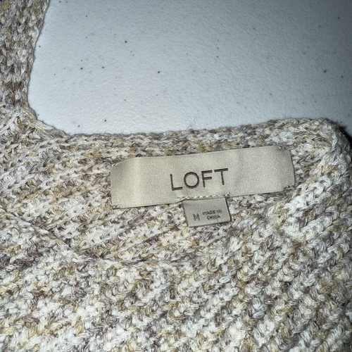 Loft ärmellos Strick Pullover Tanktop Größe Medium haferflockenfarben U-Ausschnitt - Bild 11 von 12