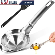 Stainless Steel Egg Separator 6-Hole Design Quick Yolk White Separation Tool New