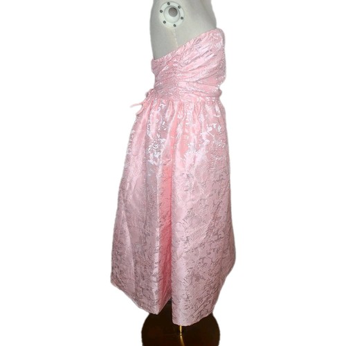 Fashion Nova Jacquard Strapless Special Occasion Midi Dress Pink Size L - Picture 3 of 10