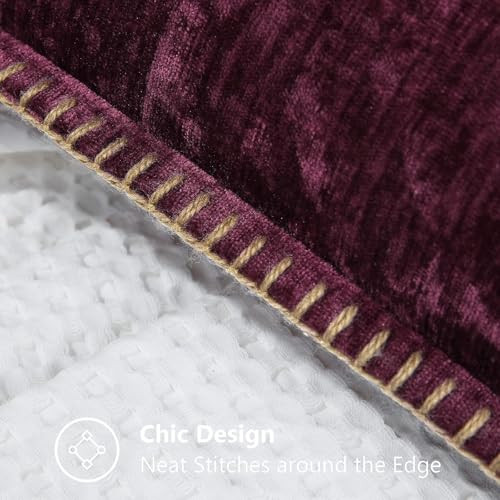Chenille Soft Throw Pillow Covers 12x20 Set of 2, Lumbar Velvet Farmhouse - Bild 4 von 6