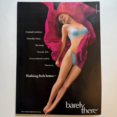 1999 Barely There Bra PRINT AD Panty Nothing Feels Better Legs Feet Vintage 90s