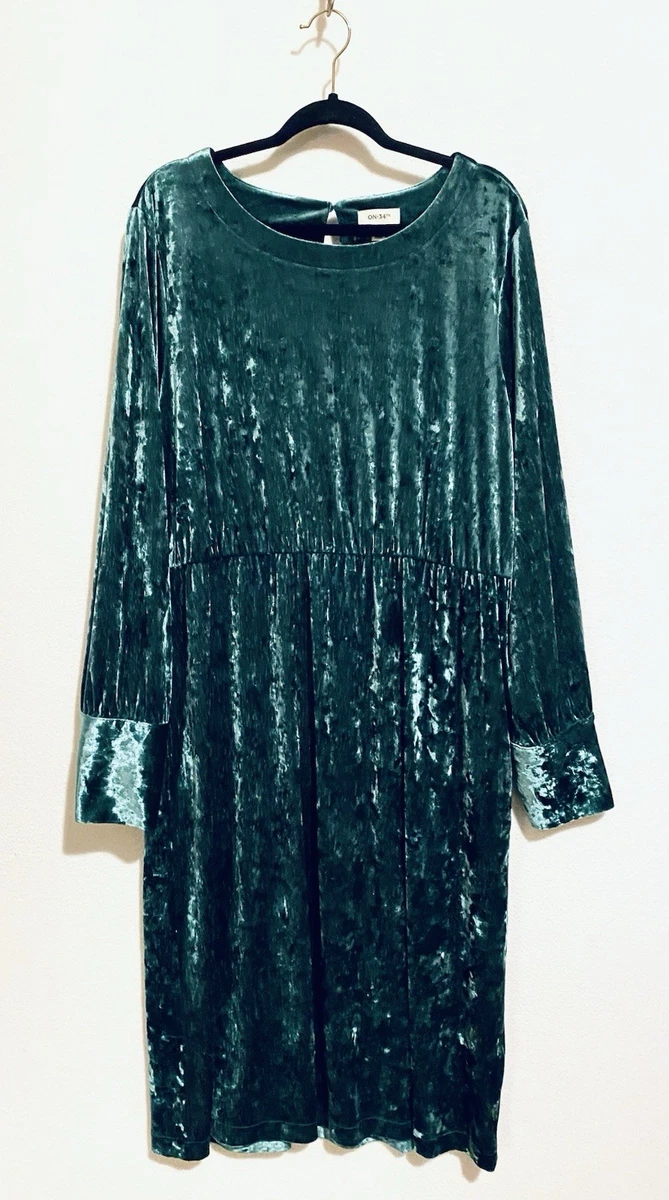 long sleeve fit & flare velvet embellished cocktail dress Mac Duggal - Navy Embellished Long Sleeve Velvet Trim A-Line Midi Dress