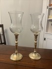 New ListingVintage Brass Votive Candle Holders With Glass Cups 10 Inch polished antique