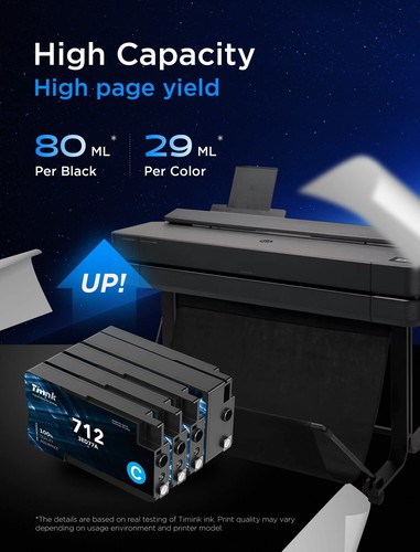 712 Ink Cartridges High Yield Replacement for 712XL Combo Pack, Compatiable w... - Picture 3 of 6