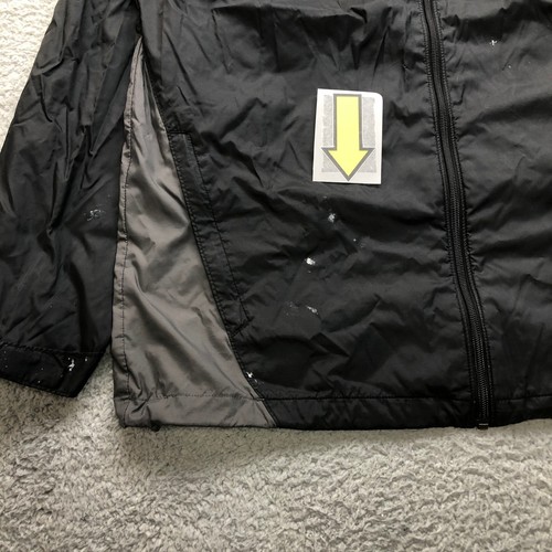 Columbia Sportswear Lined Windbreaker Nylon Jacket Hoodie Men Medium Black Gray - Picture 4 of 11