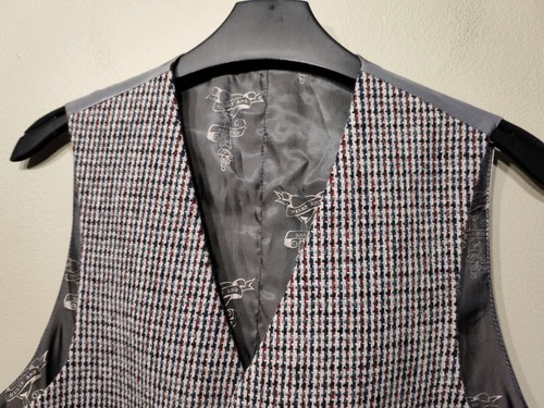 Chaleco Harris Tweed Corazón y Daga 38 38R Gran Traje de Lana Tiree - Imagen 6 de 14
