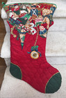 Vintage Cranston Handcrafted Jumbo Stocking Night Before Christmas 17x30”Quilted