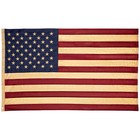 Northlight Patriotic Tea-Stained Embroidered American Flag with Grommets 3' x 5'