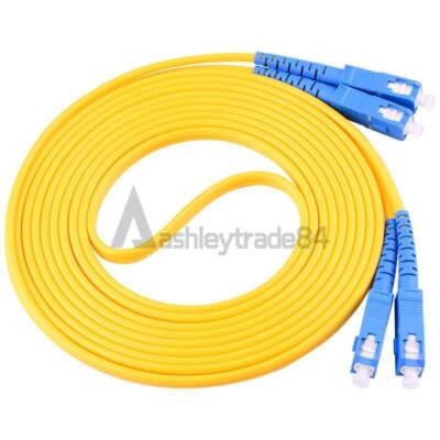100M SC-SC UPC 9/125 Duplex Single-Mode Fiber Optic Patch Cord PVC Fiber Cable #