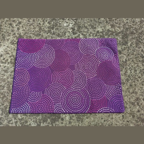 Indigo blue dyed sashiko tea ceremony matTea Pot Mat Japanese Stitching purple - Picture 6 of 6