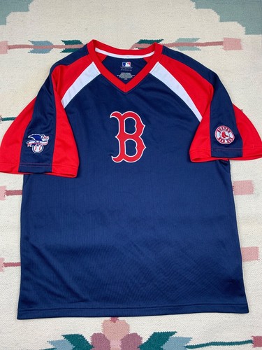 Boston Red Sox V Neck Jersey Sz L MLB AL Baseball Big Embroidery Patches Fenway - Picture 13 of 13