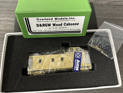 Overland Models HO Brass OMI-1298 D&RGW Wood Caboose w/A-B Brakes Unptd/Mint NOS - Picture 9 of 12