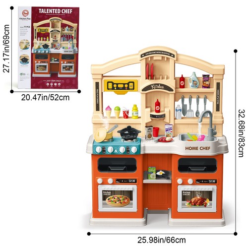 Kids Play Kitchen Pretend Kitchen Toy Set Cooking Role Gift w/Lights Sounds - Picture 50 of 156